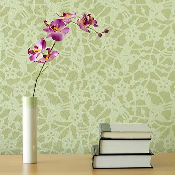 Japanese Birds Allover Wall Stencil