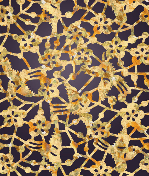 Japanese Birds Allover Wall Stencil