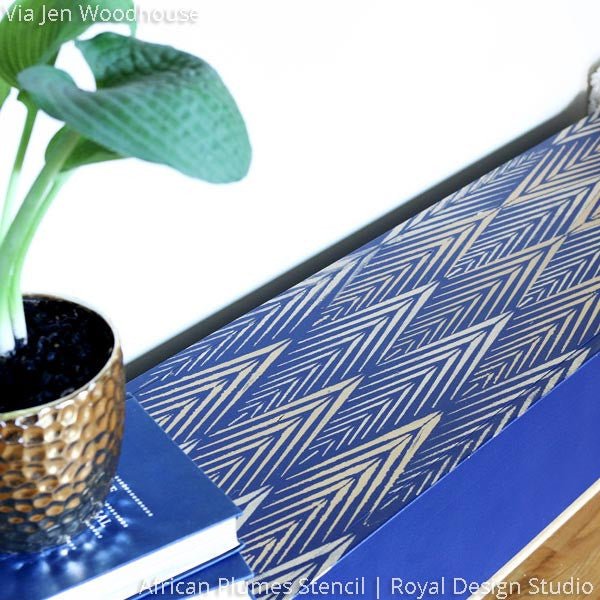 African Plumes Raven + Lily Wall Stencil