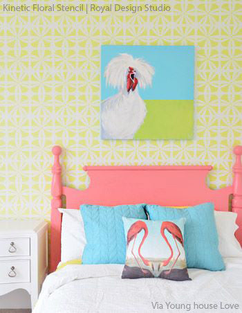 Kinetic Floral Wall Stencil