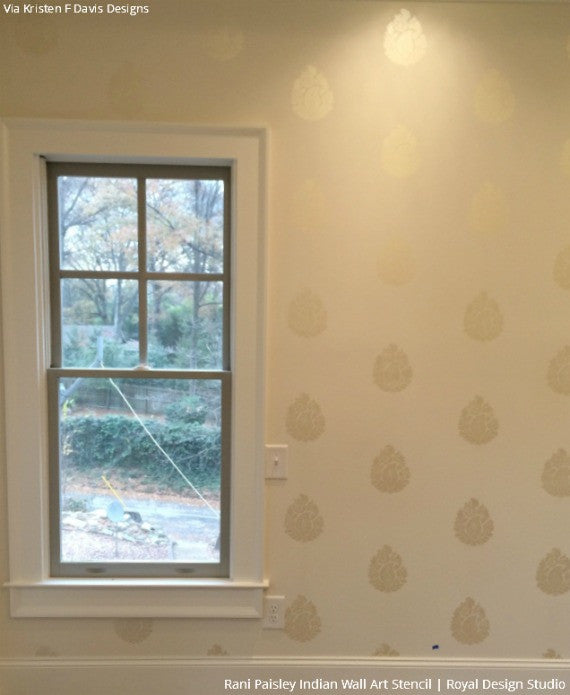 Rani Paisley Motif Indian Furniture Stencil