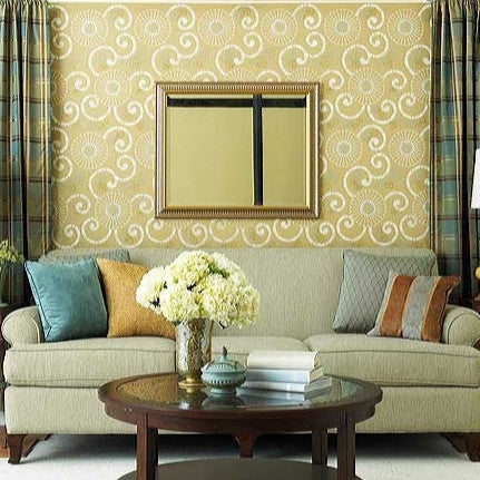 Kyoto Allover Flower Wall Stencil