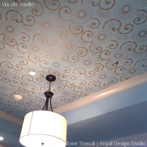 Kyoto Allover Flower Wall Stencil