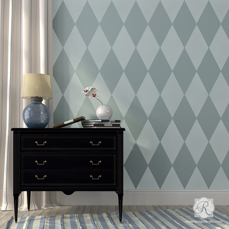 Harlequin Wall Stencil
