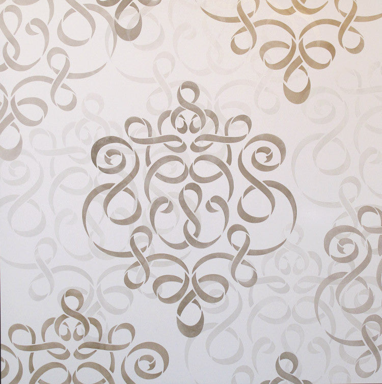 Ribbon Damask Wall Stencil