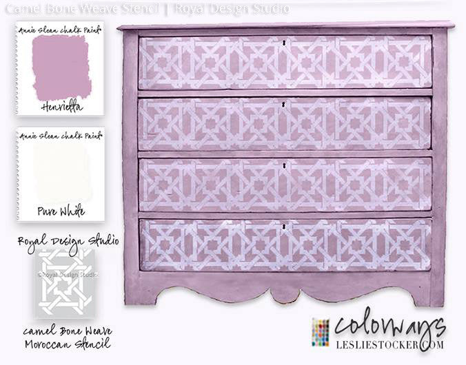 Camel Bone Weave Moroccan Stencil Small