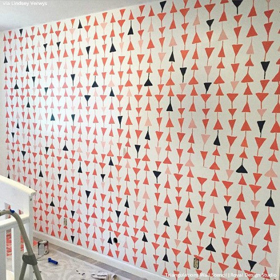 Triangulations Wall Stencil