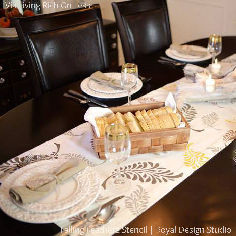 Falling Feathers Wall Stencil