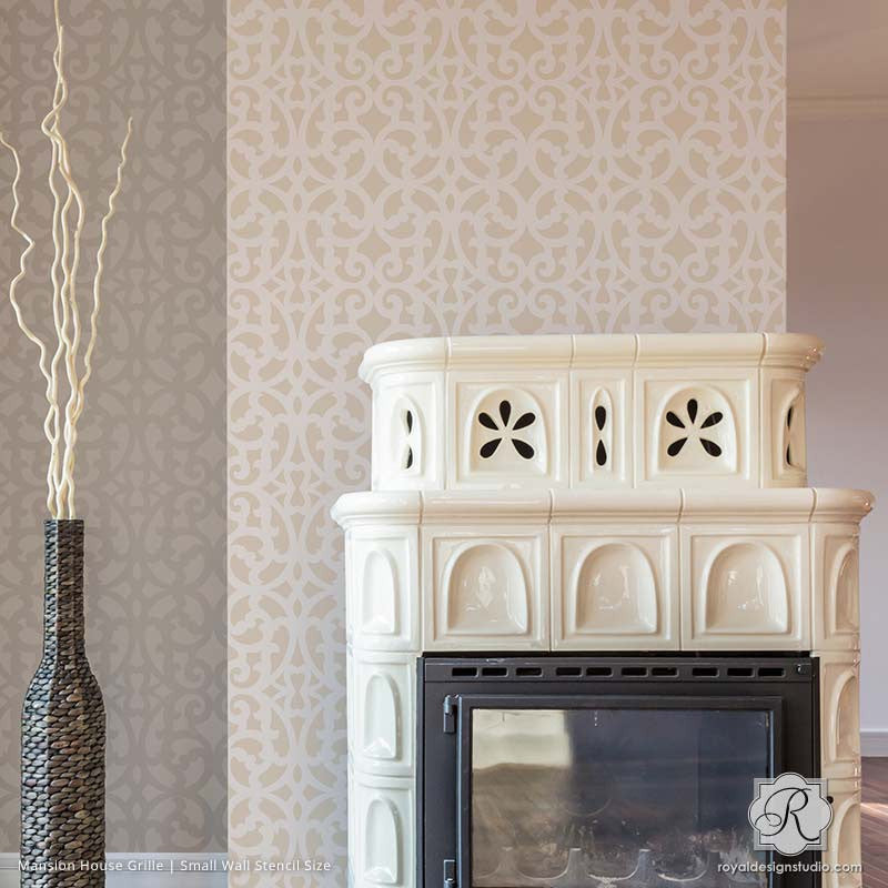 Mansion House Grille Trellis Wall Stencil