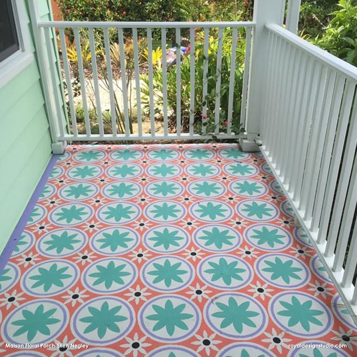 Maison Floral Tile Stencil