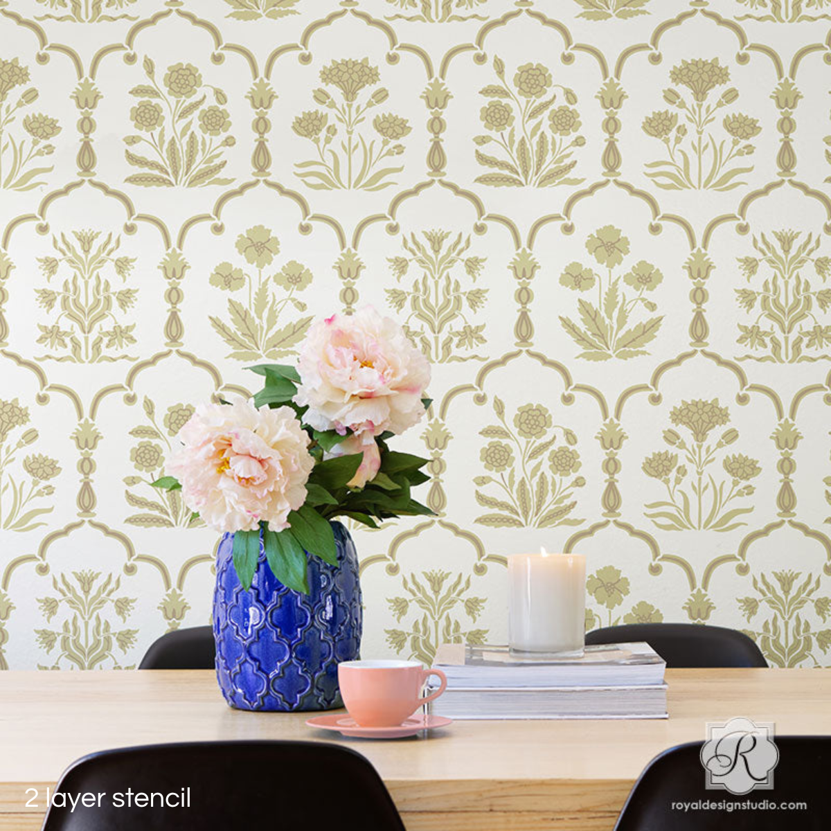 Majorelle Floral Trellis Wall Stencil