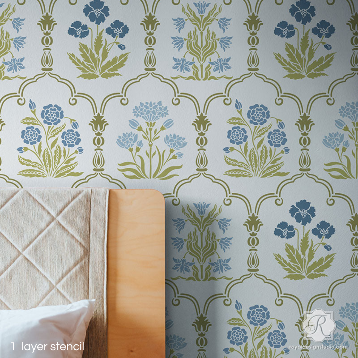 Majorelle Floral Trellis Wall Stencil