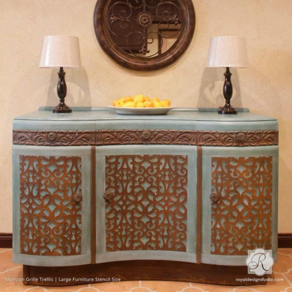 Mansion House Grille Trellis Furniture Stencil