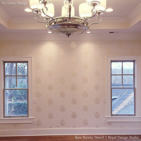 Rani Paisley Motif Indian Furniture Stencil