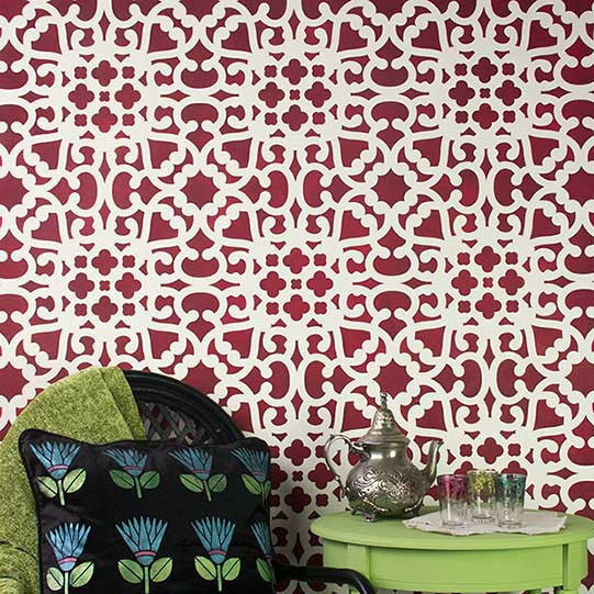 Modern Moroccan Lace Wall Stencil