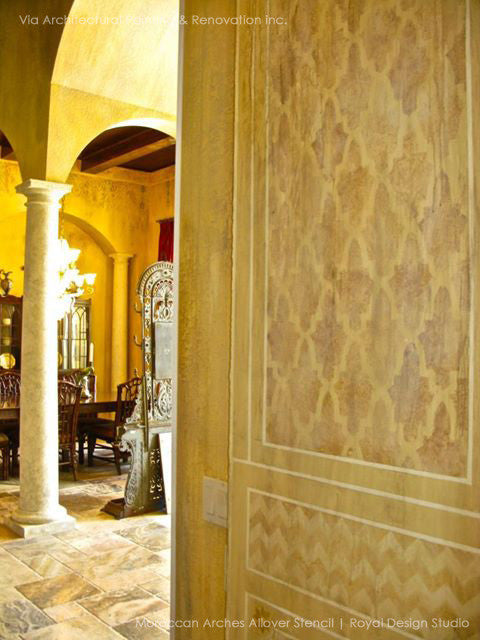 Moroccan Arches Allover Wall Stencil