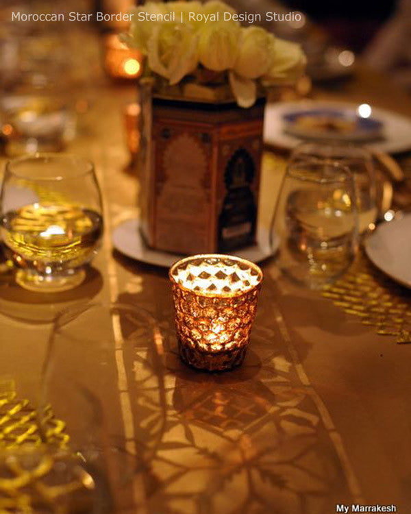 Moroccan Star Border Stencil