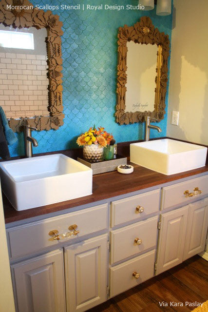 Moroccan Scallops Furniture Stencil