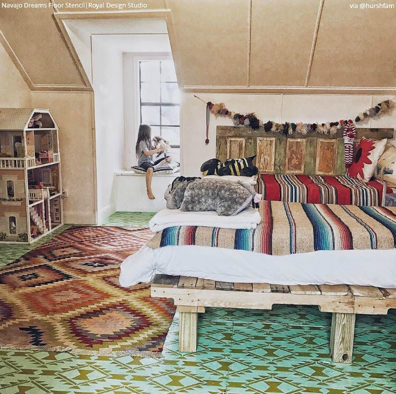 Navajo Dreams Damask Wall Stencil