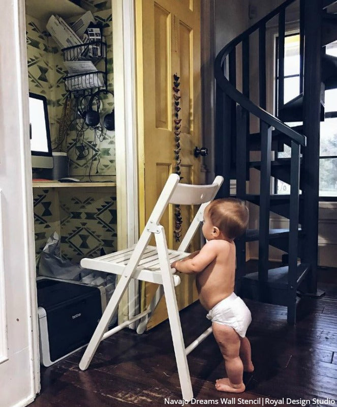 Navajo Dreams Damask Wall Stencil