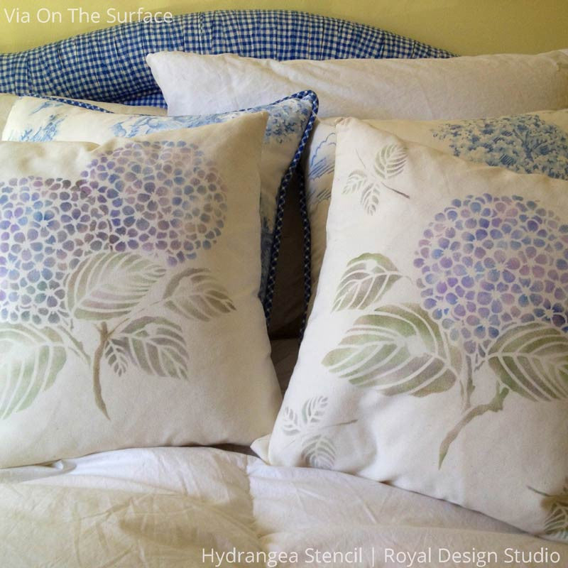 Japanese Hydrangea Floral Stencil