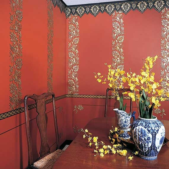 Oriental Brocade Wall Stencil