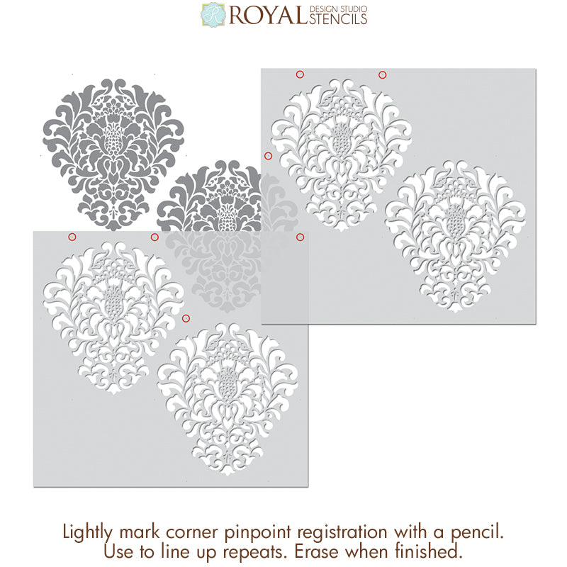Grand Damask Wall Stencil