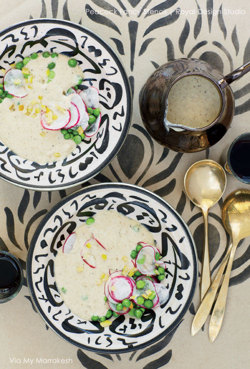 Peacock Fancy Wall Stencil