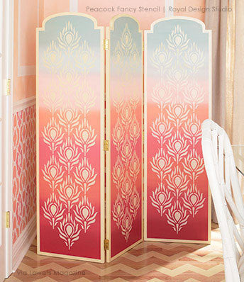 Peacock Fancy Wall Stencil