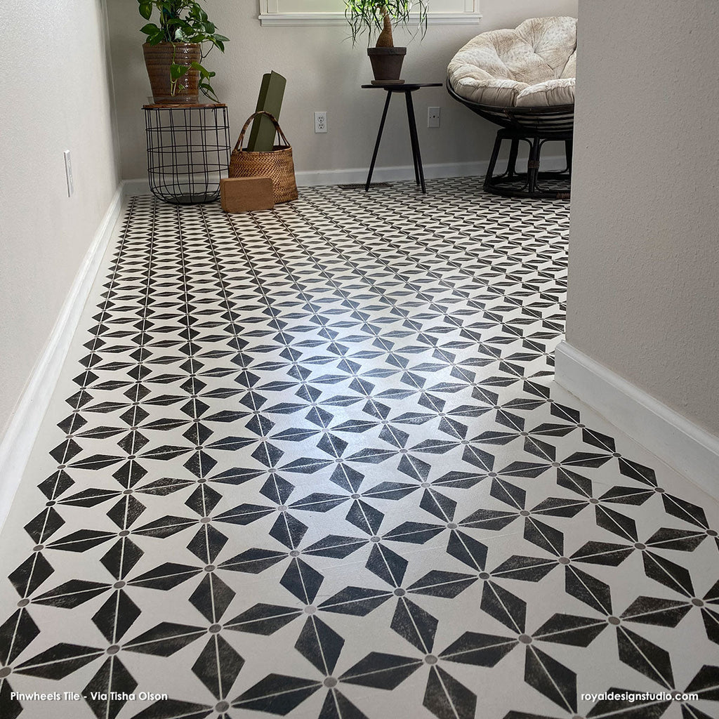 Pinwheels Tile Stencil