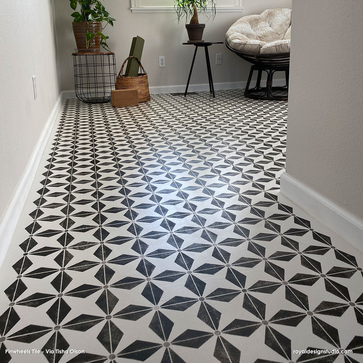 Pinwheels Tile Stencil