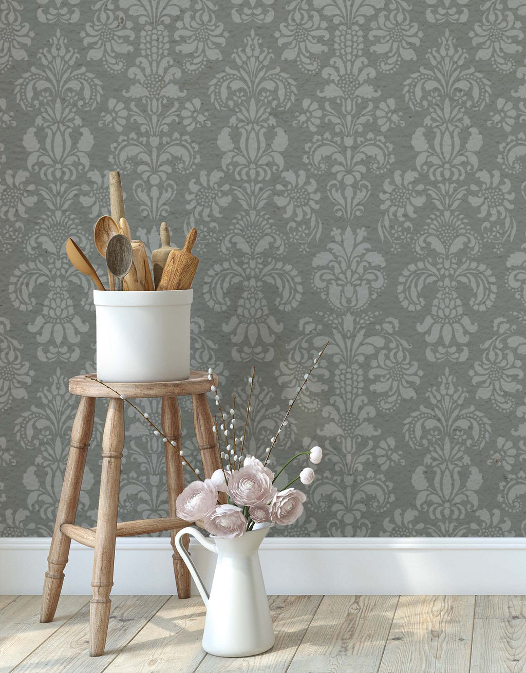 Delicate Floral Wall Stencil