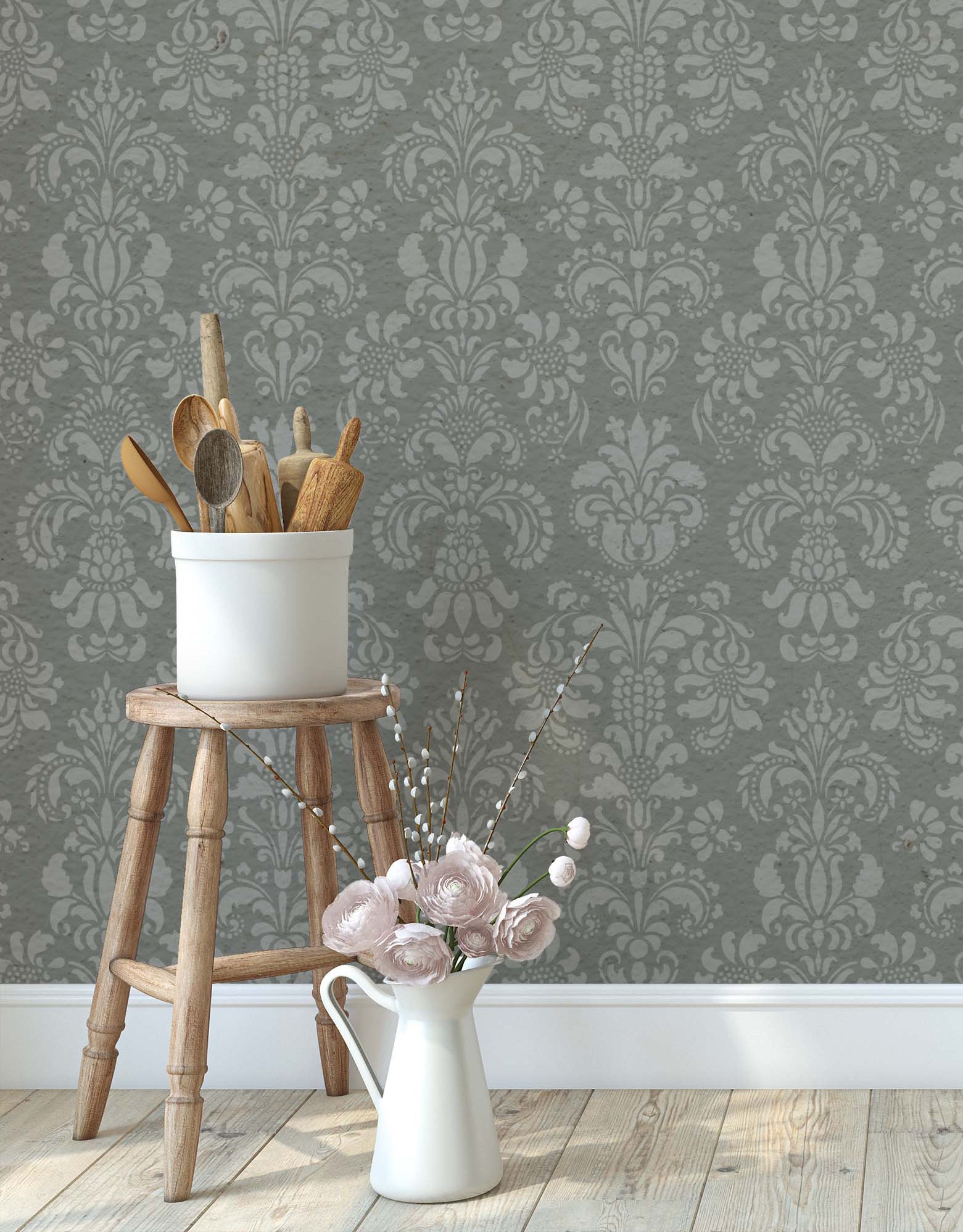 Delicate Floral Wall Stencil