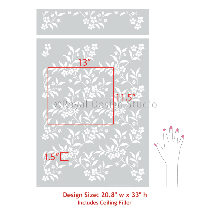 Rachel's Floral Vine Wall Stencil