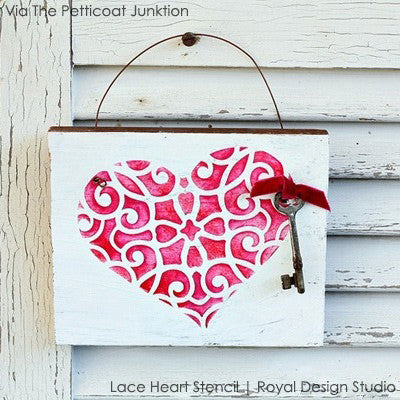 Lace Heart Wall Stencil