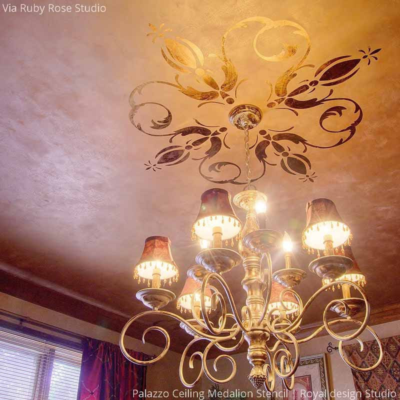 Palazzo Centerpiece Ceiling Stencil