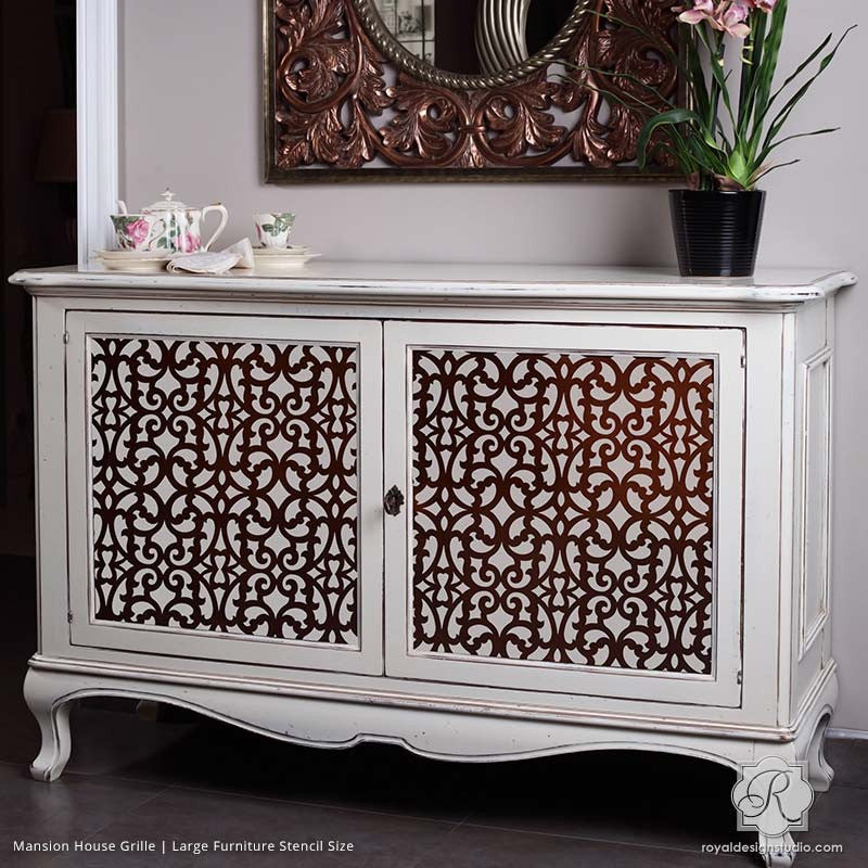 Mansion House Grille Trellis Furniture Stencil