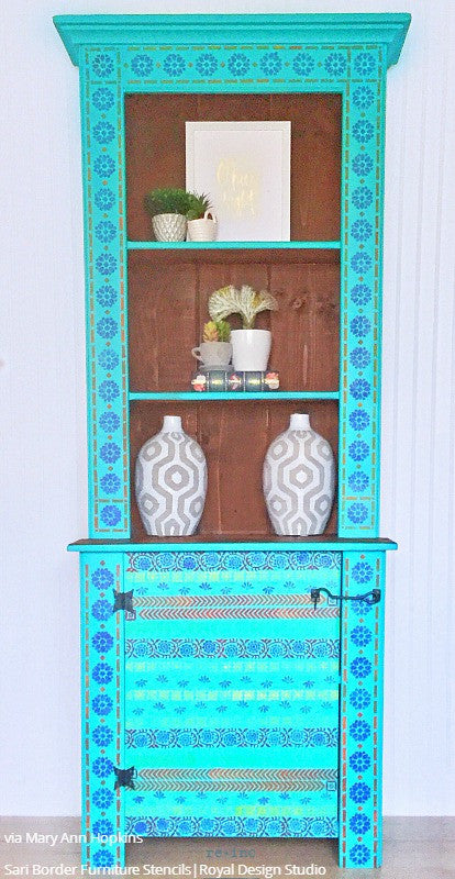 Sari Border Series Indian Furniture Stencil