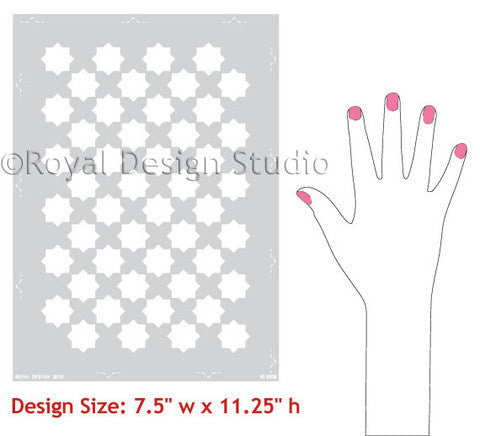 Eight Pointed Stars Moroccan Stencil
