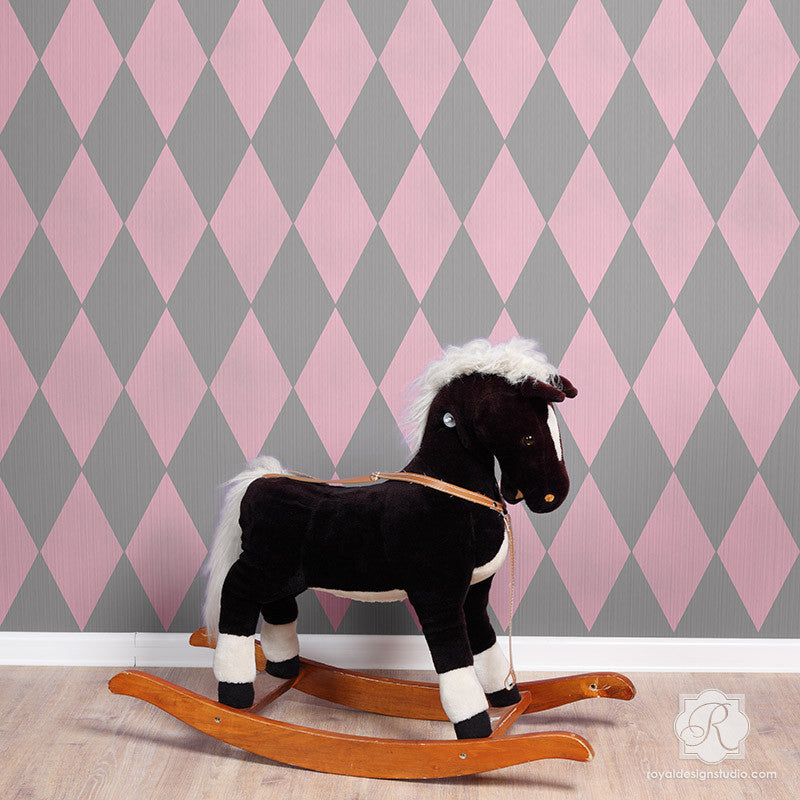 Harlequin Wall Stencil