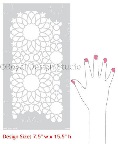 Intricate Zelij Moroccan Furniture Stencil