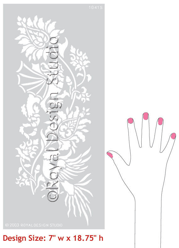 Oriental Brocade Wall Stencil