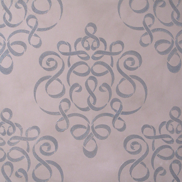 Ribbon Damask Furniture Stencil