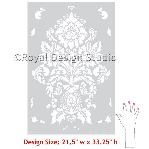 Antoinette Damask Wall Stencil