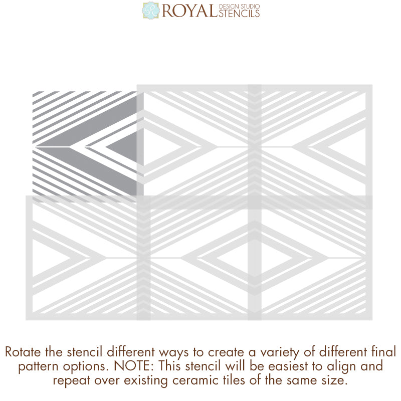 On Point Diamonds Tile Stencil