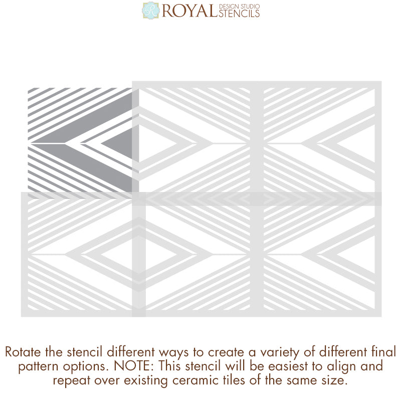 On Point Diamonds Tile Stencil