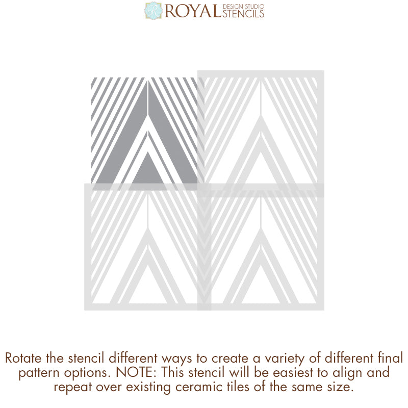 On Point Diamonds Tile Stencil
