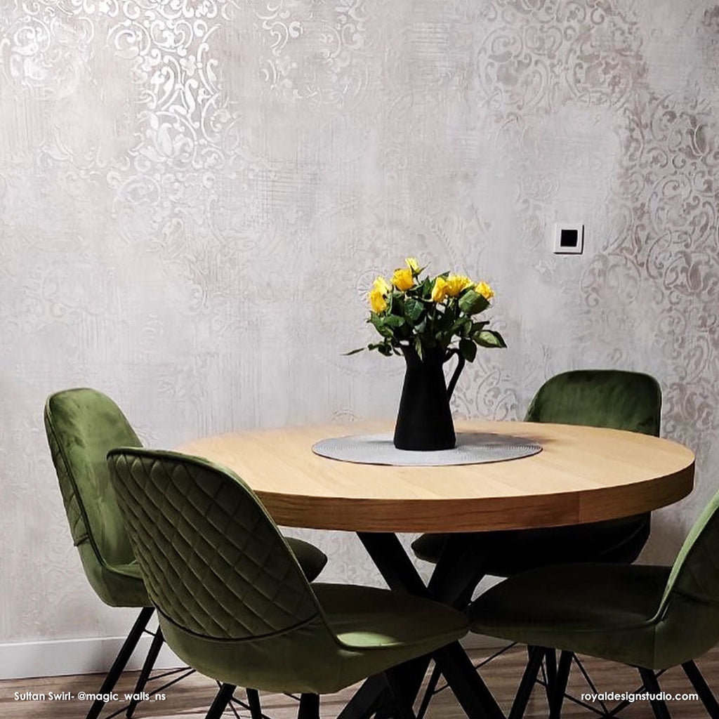 Sultan Swirl Wall Stencil