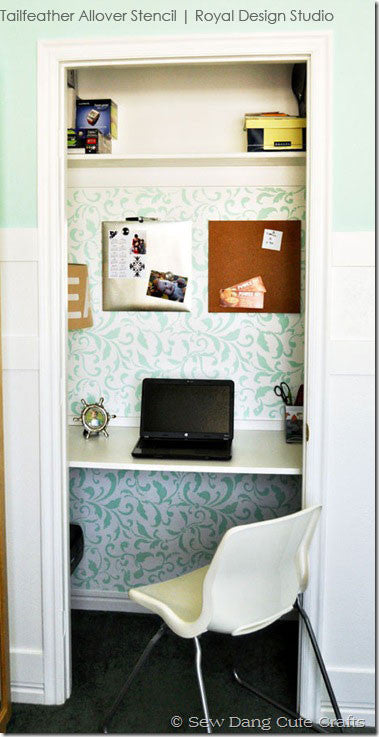 Tailfeathers Allover Wall Stencil