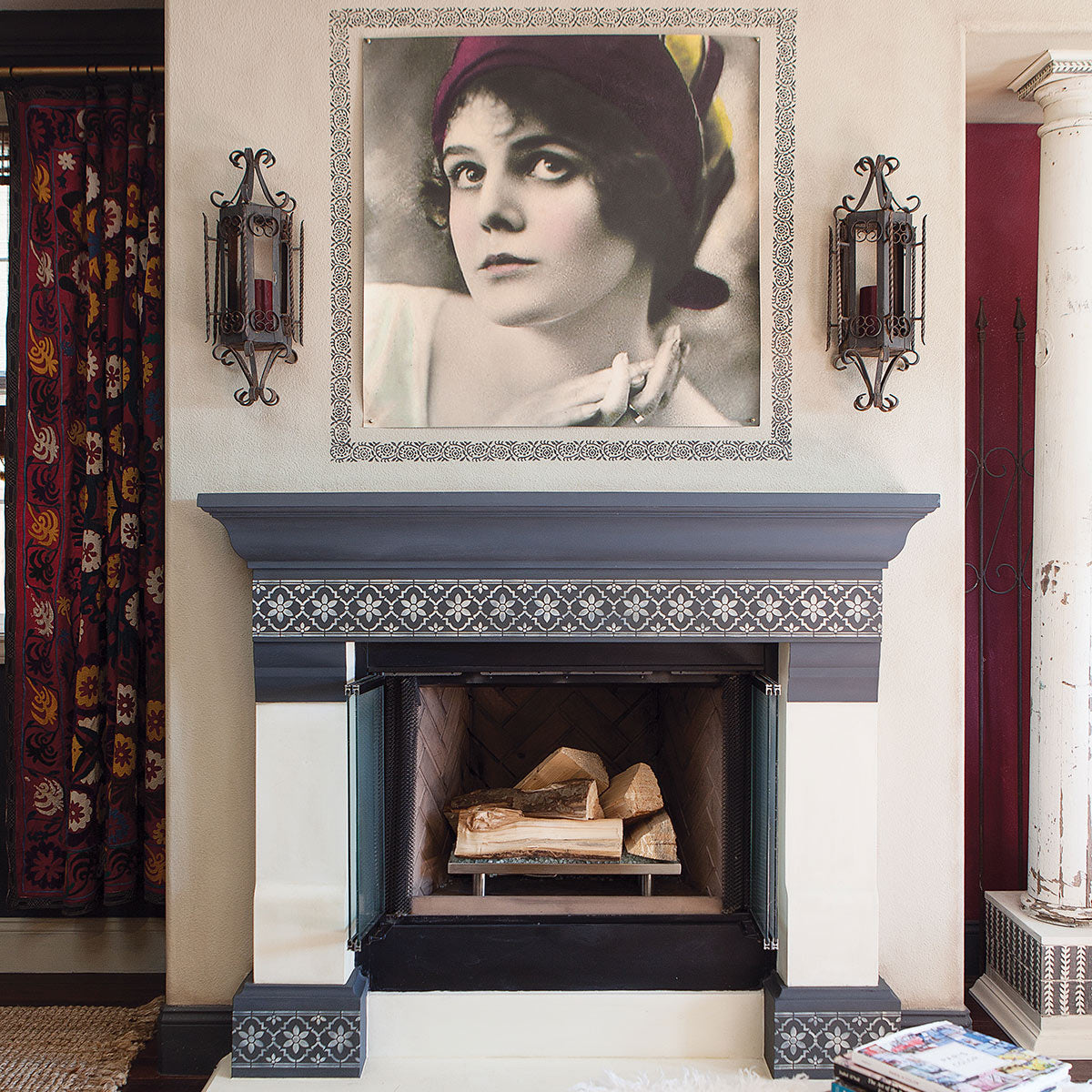 Taj Tile Border Indian Stencil